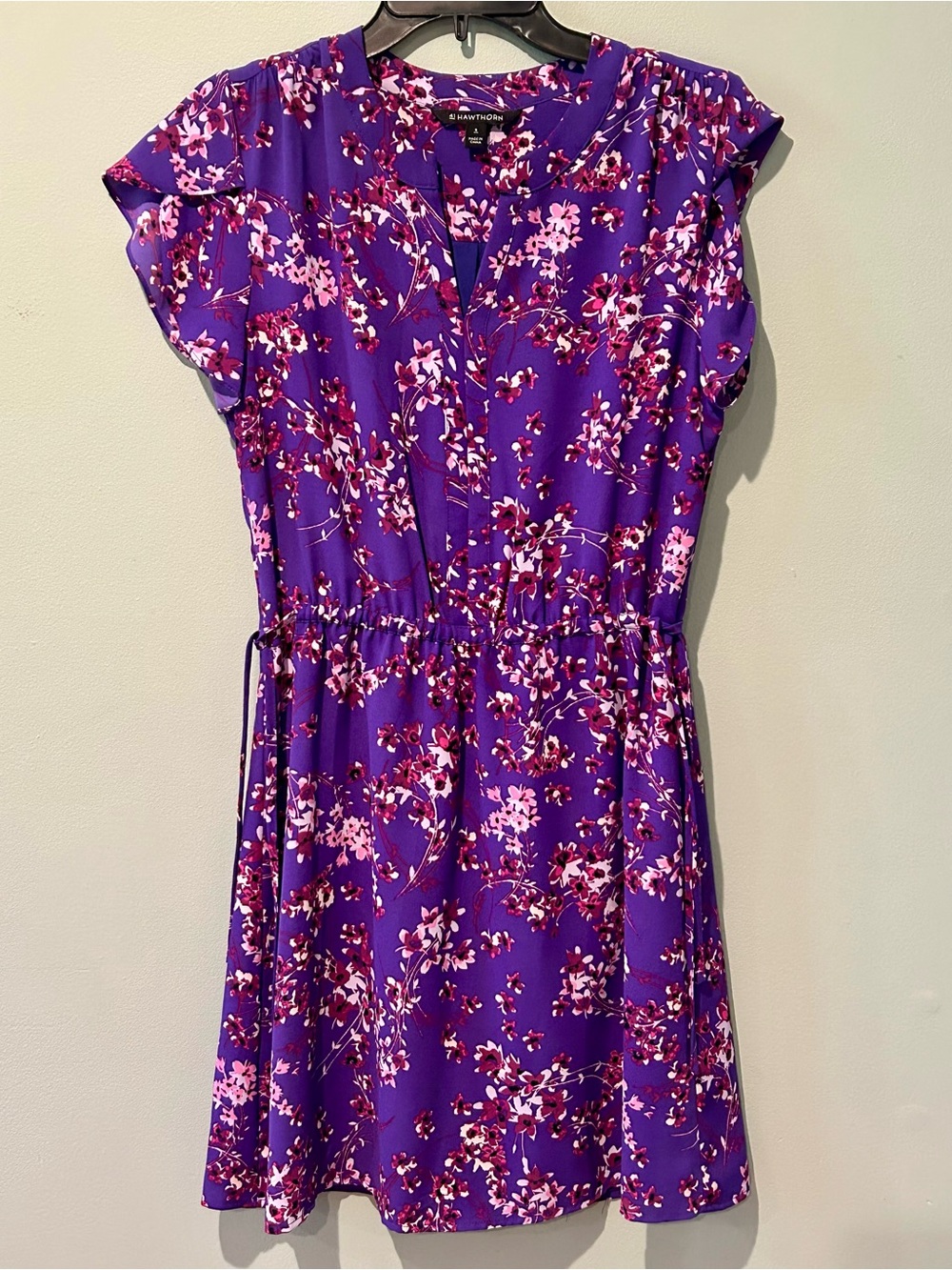 41 Hawthorn Women's Celia Sleeve Detail Dress Purple Size Small